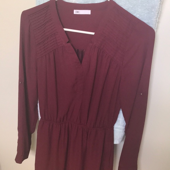Long sleeve maroon dress - Picture 2 of 3
